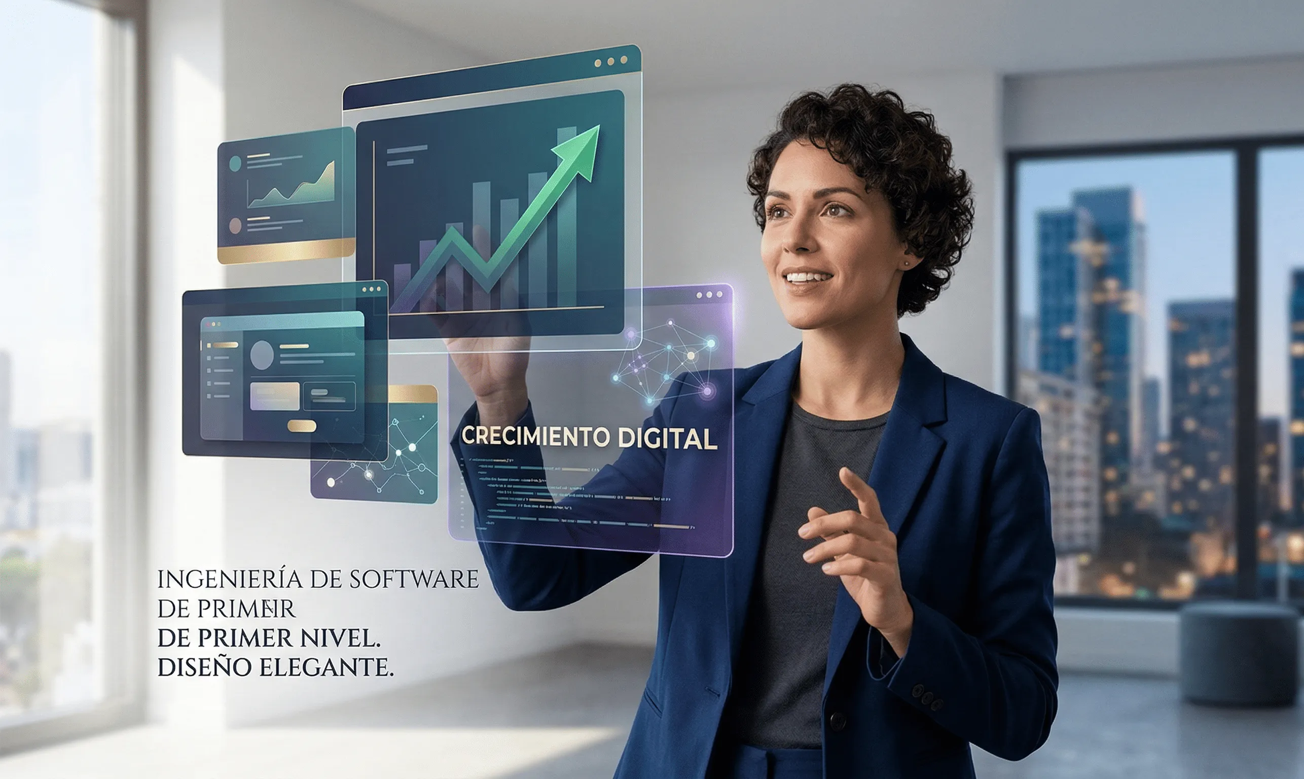 Estructura cristalina 3D abstracta representando ingeniería de alto nivel y redes neuronales